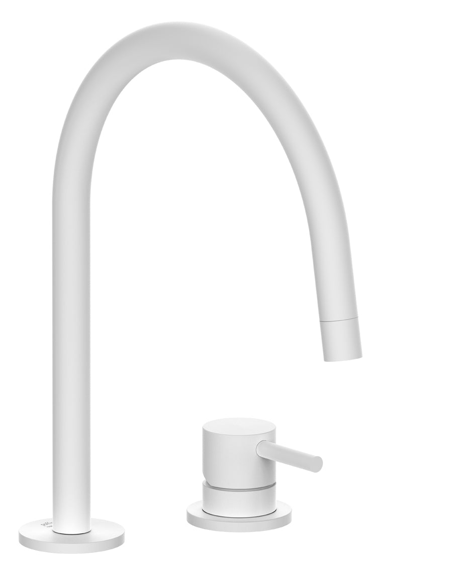 Paffoni Light 2-gats Wastafelkraan Met Clic-Clac Afvoerplug Mat Wit