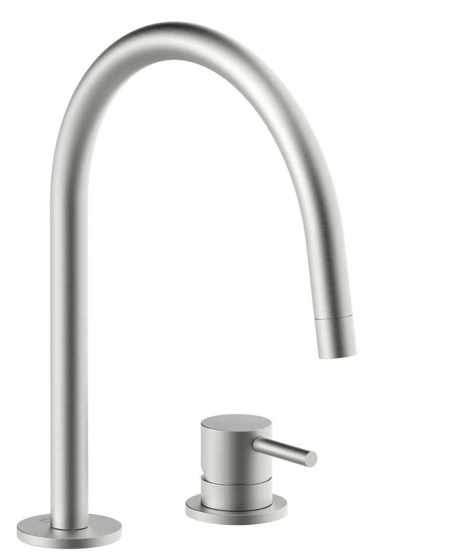 Paffoni Light 2-gats Wastafelkraan Zonder Afvoerplug RVS