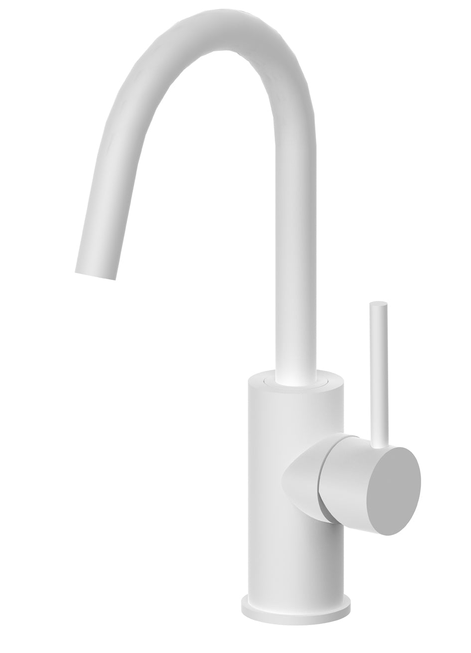 Paffoni Light Wastafelkraan Met Draaibare Uitloop Zonder Afvoerplug Mat Wit