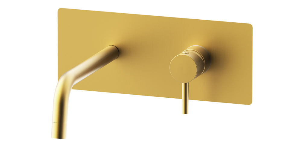 Paffoni Light Inbouw Wastafelkraan Met Uitloop 178 mm Geborsteld Honing Goud
