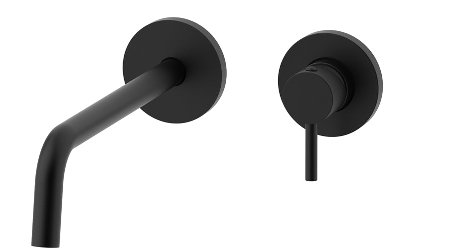 Paffoni Light Inbouw Wastafelkraan Met Uitloop 248 mm en 2 Rosetten Ø 70 mm Mat Zwart