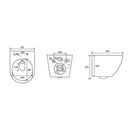 Verkort Rimless Wandcloset 49cm Boedapest Glans Wit inclusief zitting