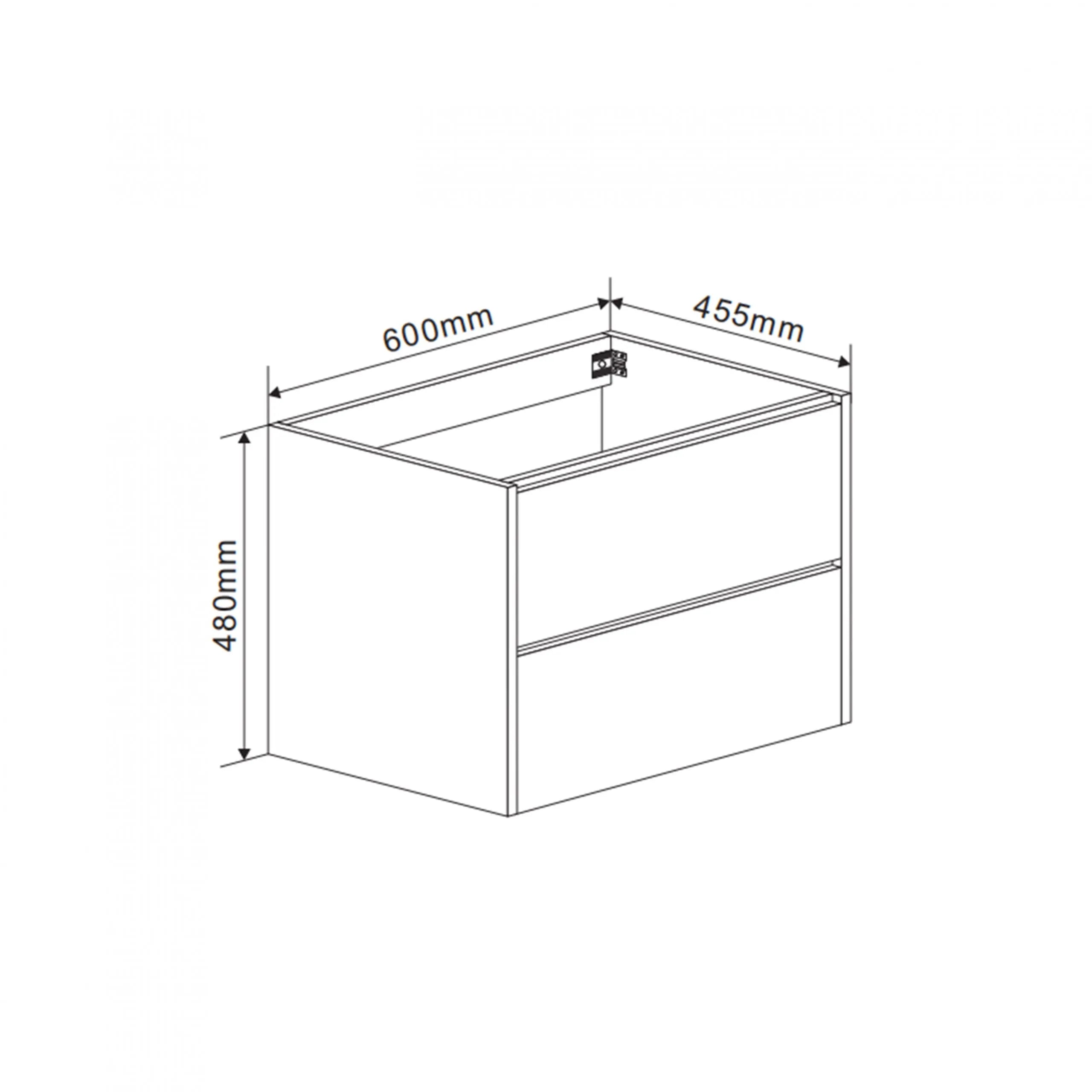 Luzi Wastafel Onderkast Boedapest 60x46 2 Laden Softclose Diverse Kleuren