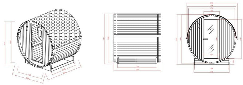 Houten Buitensauna Tromsö L Thermowood 4 personen