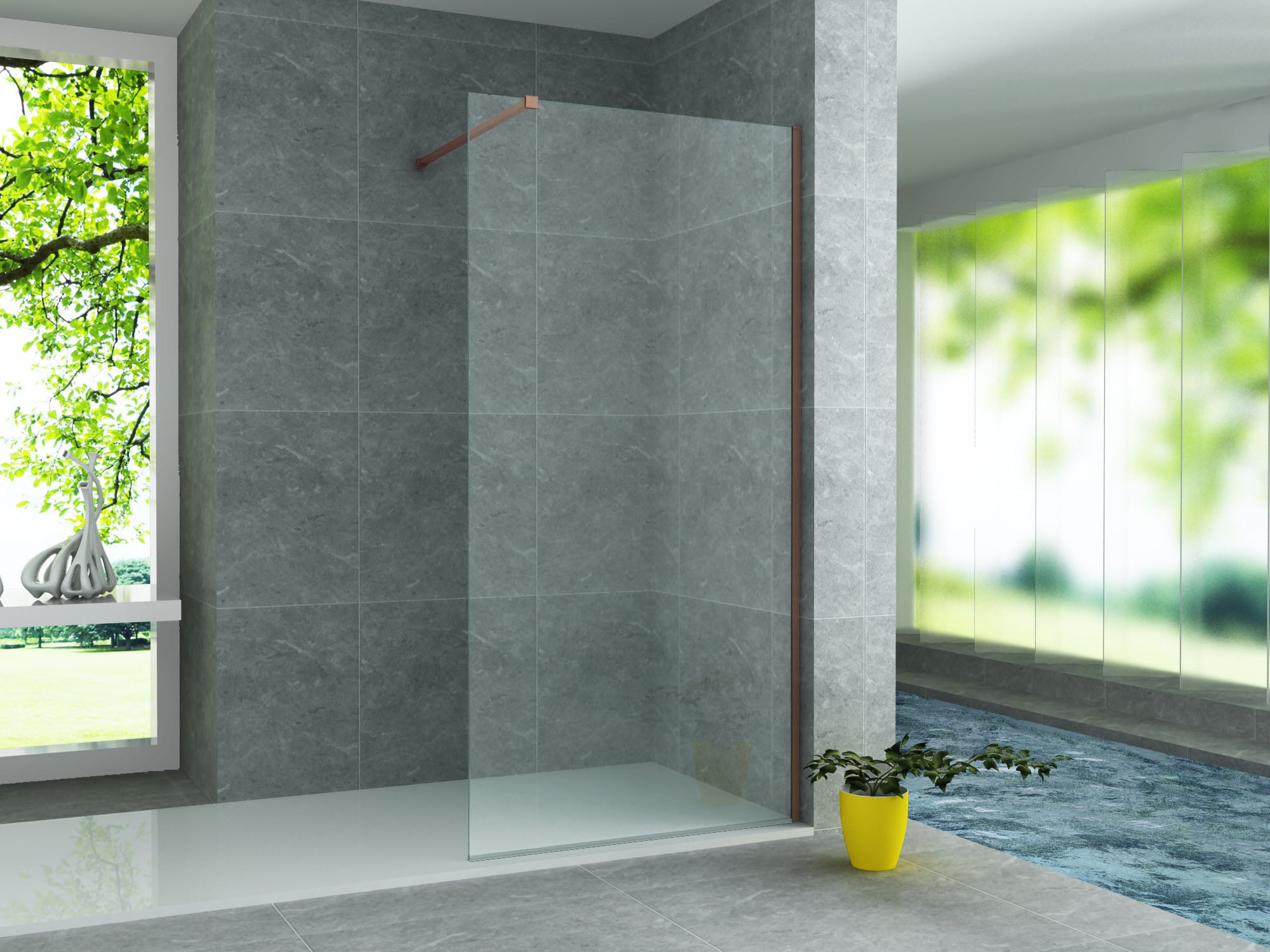 Aloni losse douchewand helder 8mm veiligheidsglas