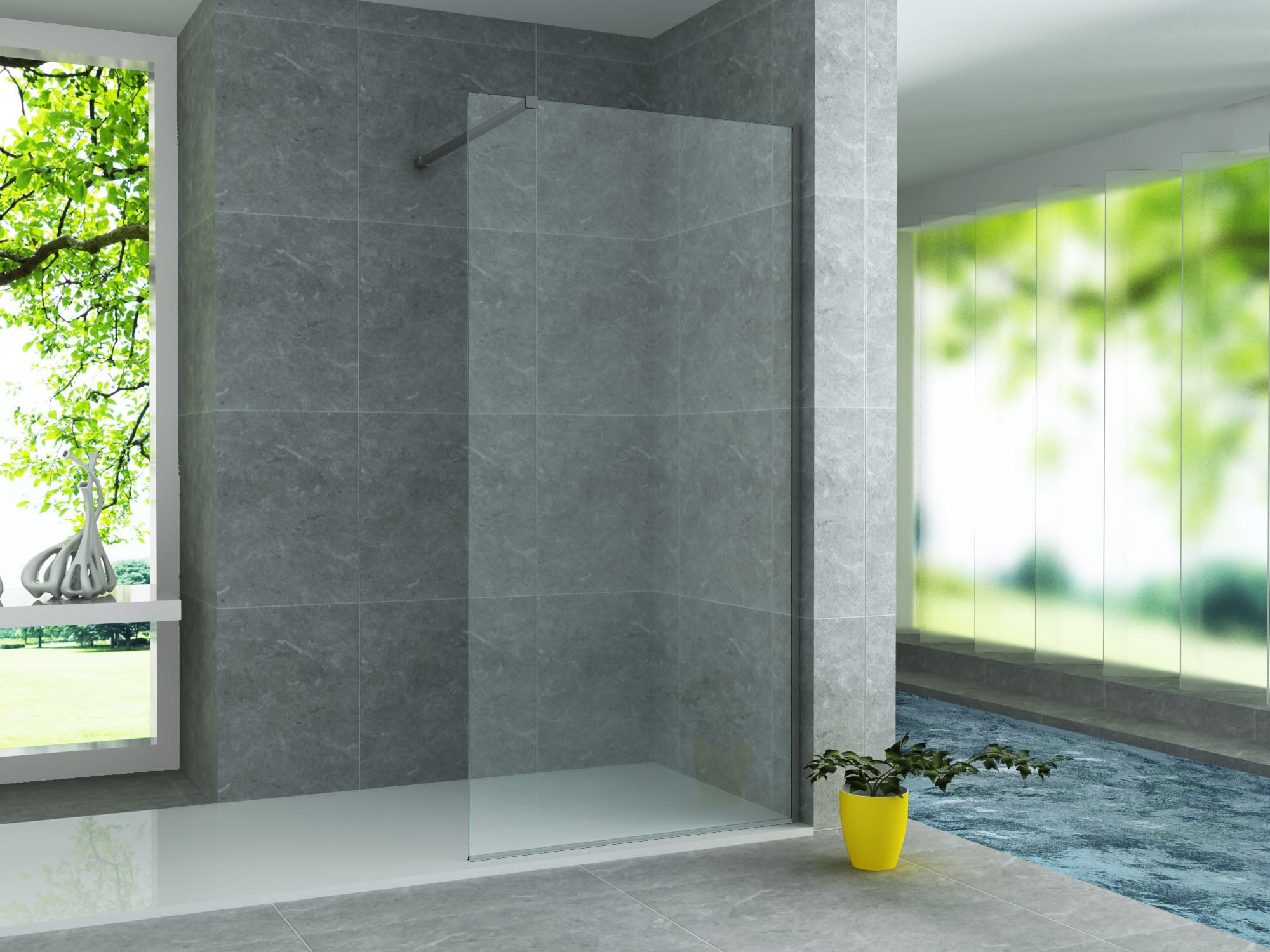 Aloni losse douchewand helder 8mm veiligheidsglas
