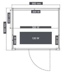 Infrarood sauna voor 1 persoon Malmö 90x90x190cm 1320 Watt