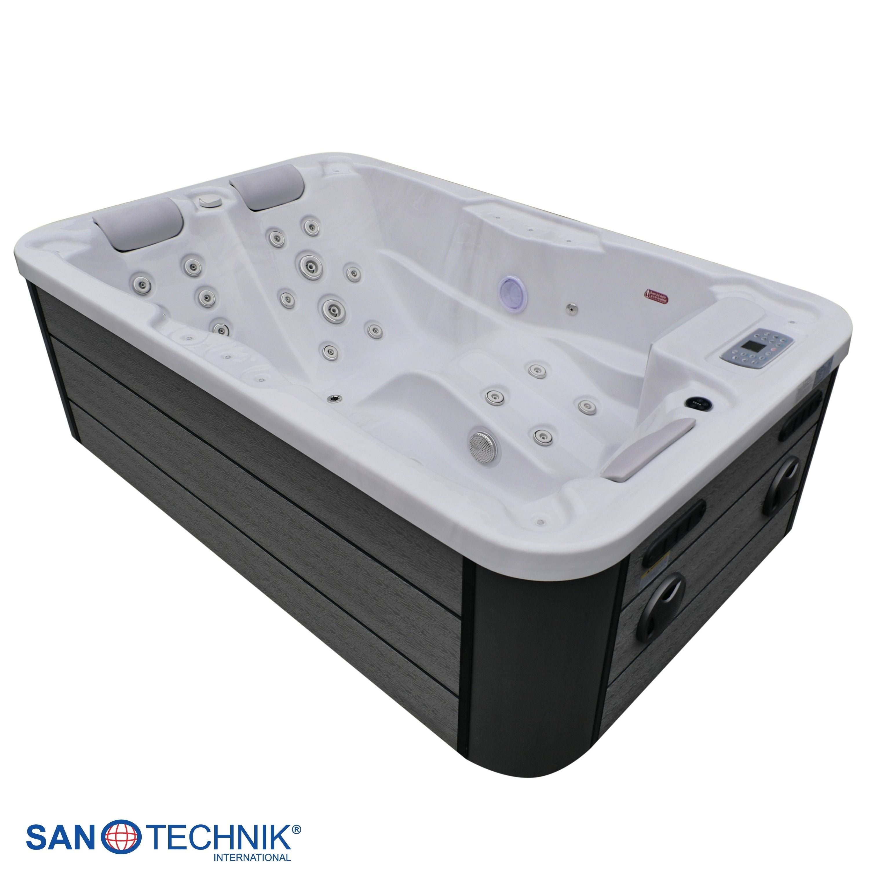 Whirlpool buitenbad 205x130x70cm Sanotechnik Modena wit grijs 3-persoons