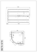 Gesloten Douchecabine Kwartrond 90x90x215 Kitvrij Austin