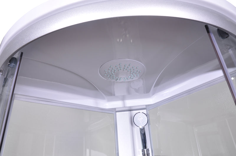 Relax wit gesloten douchecabine 90x90x215 kitvrij kwartrond