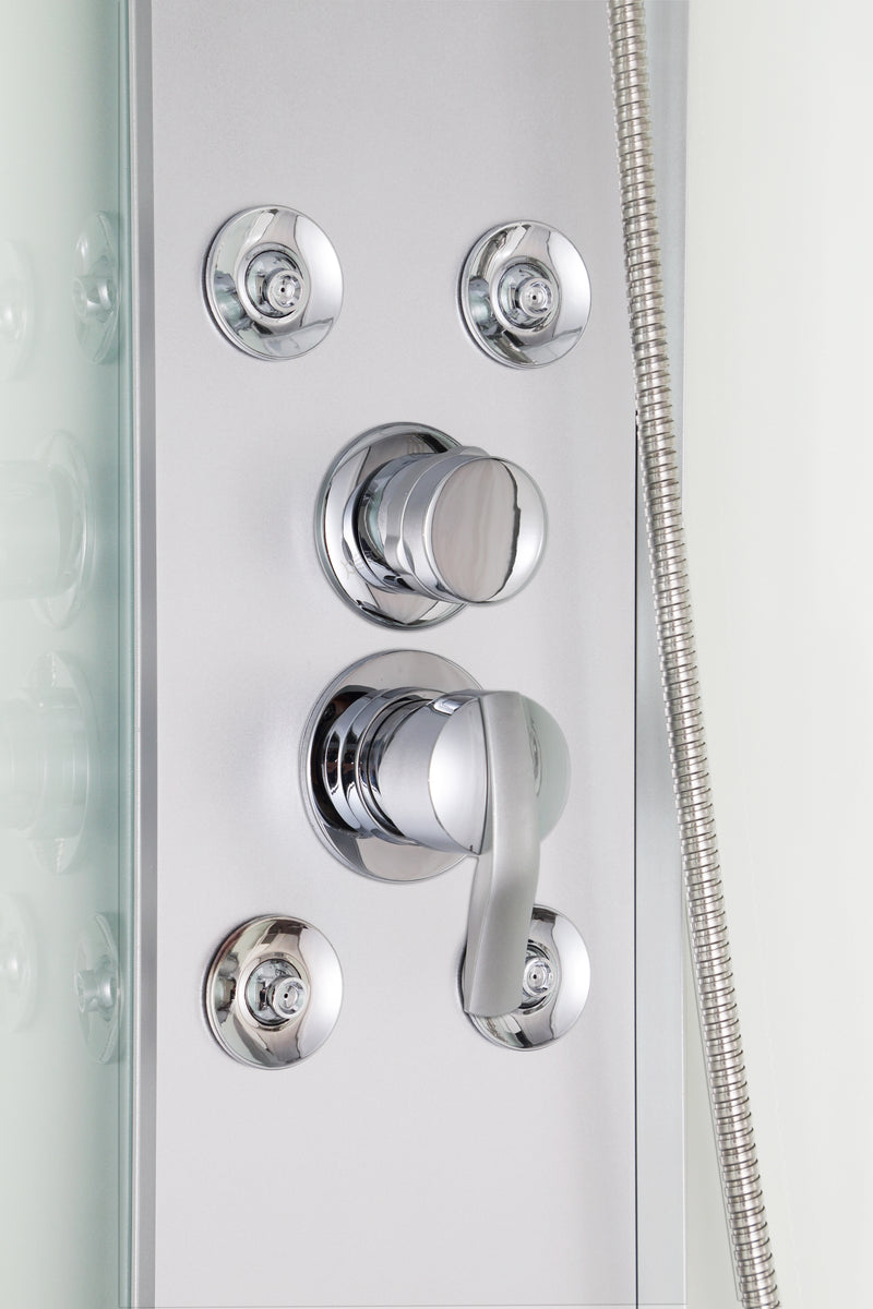 Relax wit gesloten douchecabine 90x90x215 kitvrij kwartrond