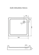 Douchebak vierkant 90x90x15cm Aloni Venetië acryl