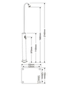 Sanotechnik Solar Buitendouche Rond Zwart 10L - Instapmodel Tuindouche