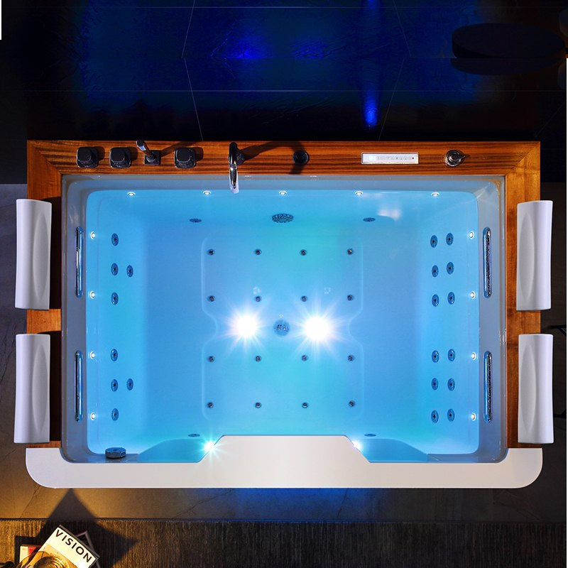 Bovenaanzicht van de badruimte van Whirlpoolbad Zefir met verwarming Wit 192 x 131 cm