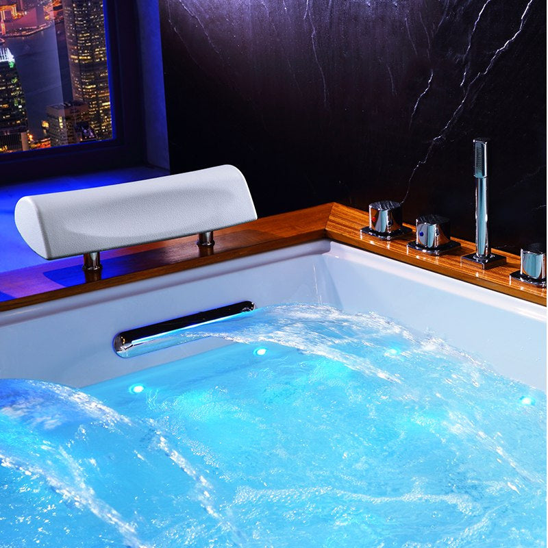 Aanzicht van de achterzijde en montagevorm van Whirlpoolbad Zefir met verwarming Wit 192 x 131 cm