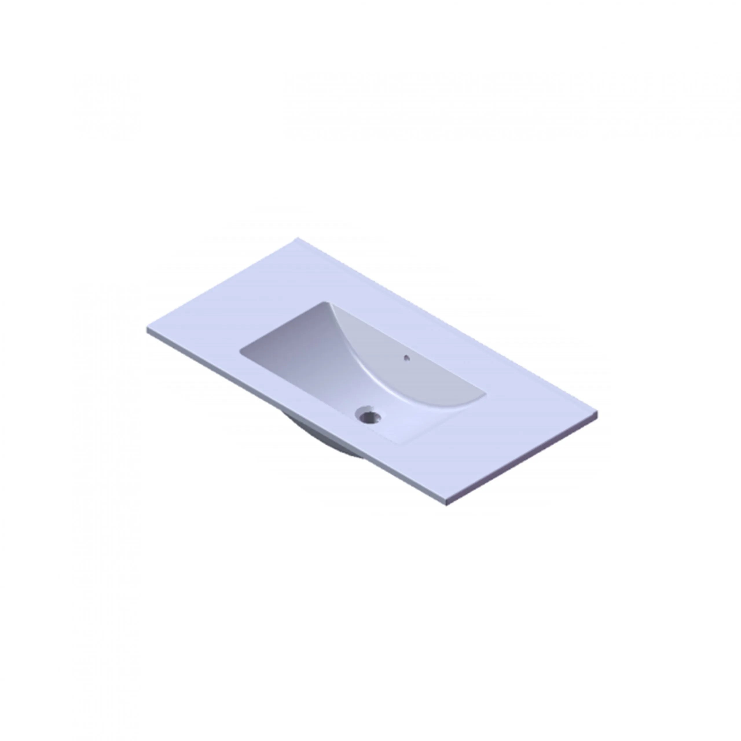 Wastafel Paris 80x46 cm met of zonder kraangat zwart/wit/mat wit