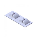 Wastafel Paris 120x46 cm met of zonder kraangat zwart/wit/mat wit