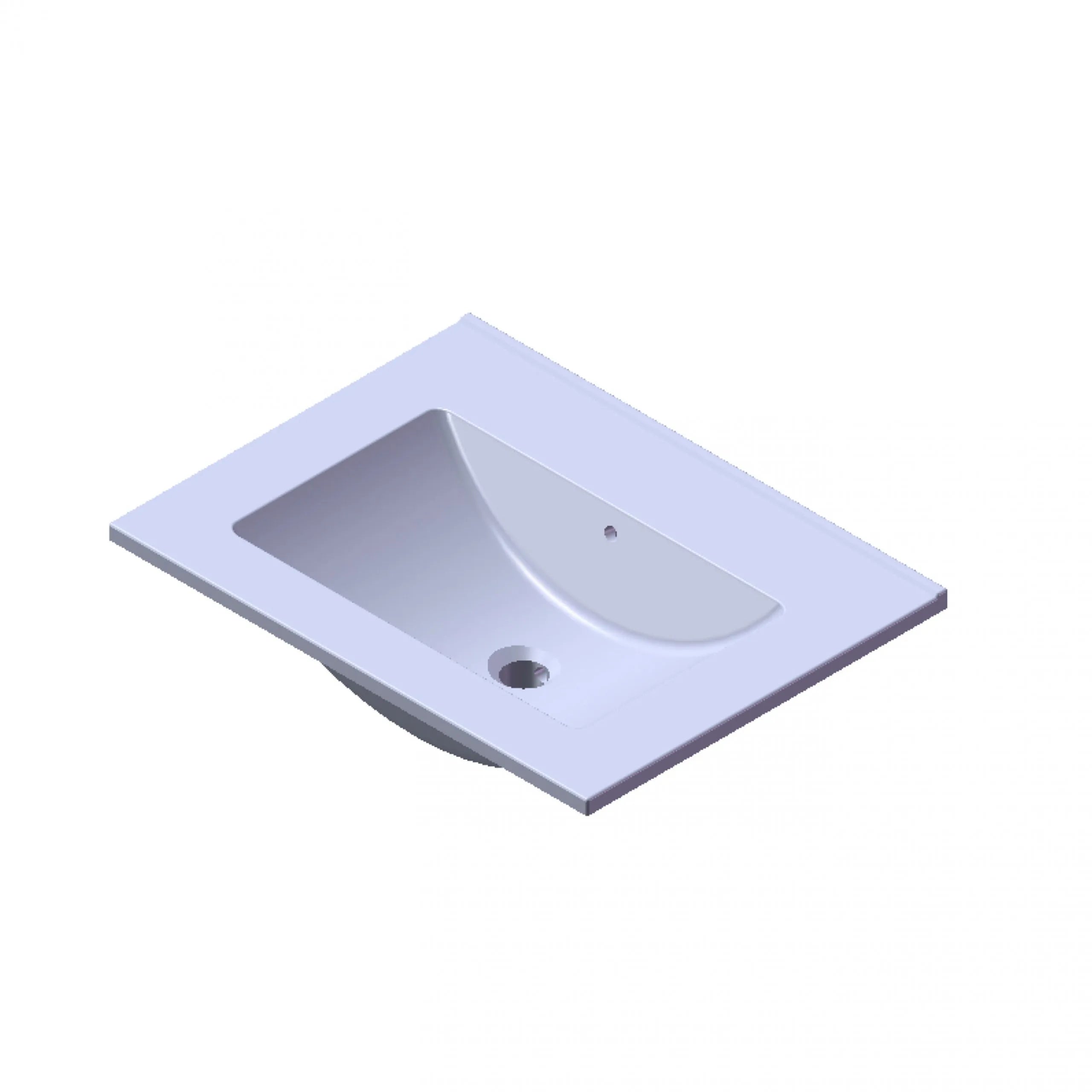 Wastafel Paris 60x46 cm met of zonder kraangat zwart/wit/mat wit
