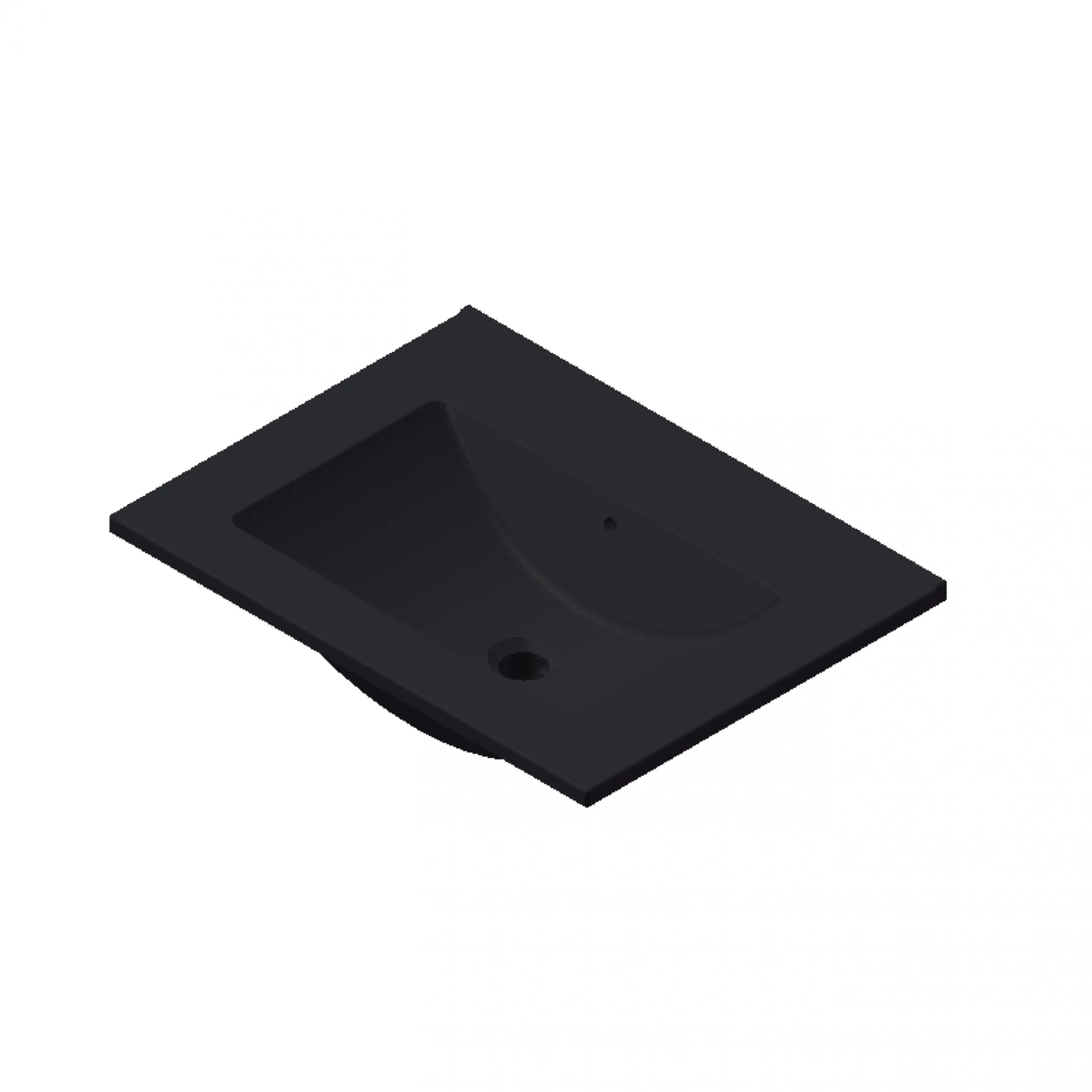 Wastafel Paris 60x46 cm met of zonder kraangat zwart/wit/mat wit
