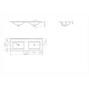 Wastafel Paris 120x46 cm met of zonder kraangat zwart/wit/mat wit