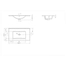 Wastafel Paris 80x46 cm met of zonder kraangat zwart/wit/mat wit