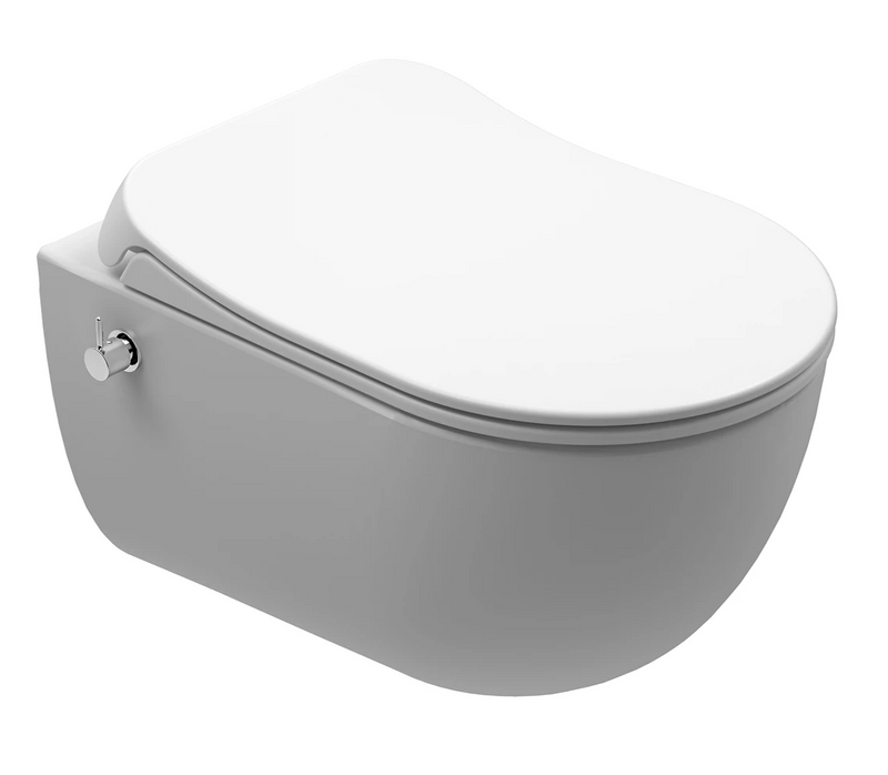 Zero rimless wandtoilet met ingebouwde sproeier en bediening