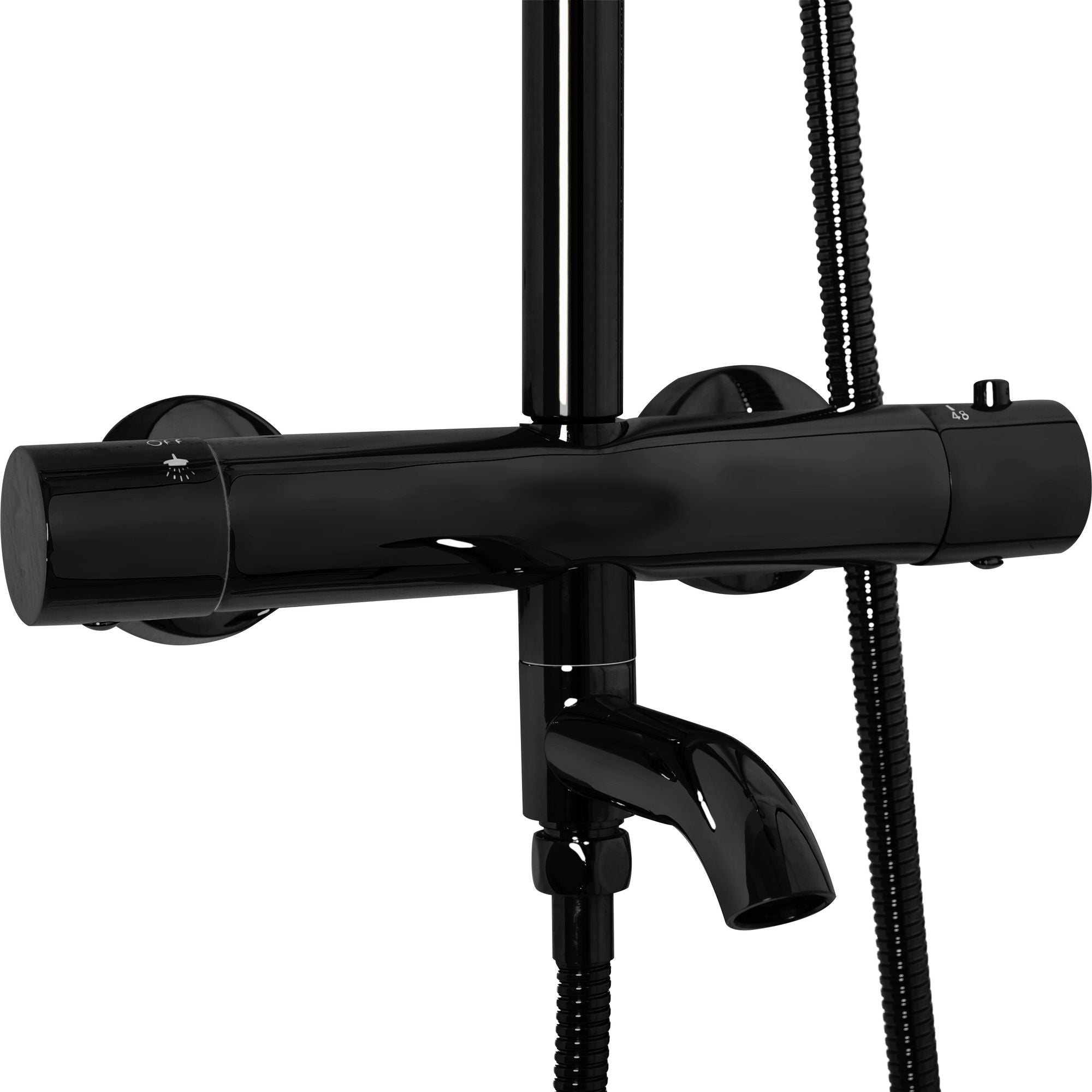 Doucheset REA Lungo Black Metallic Met Thermostaat