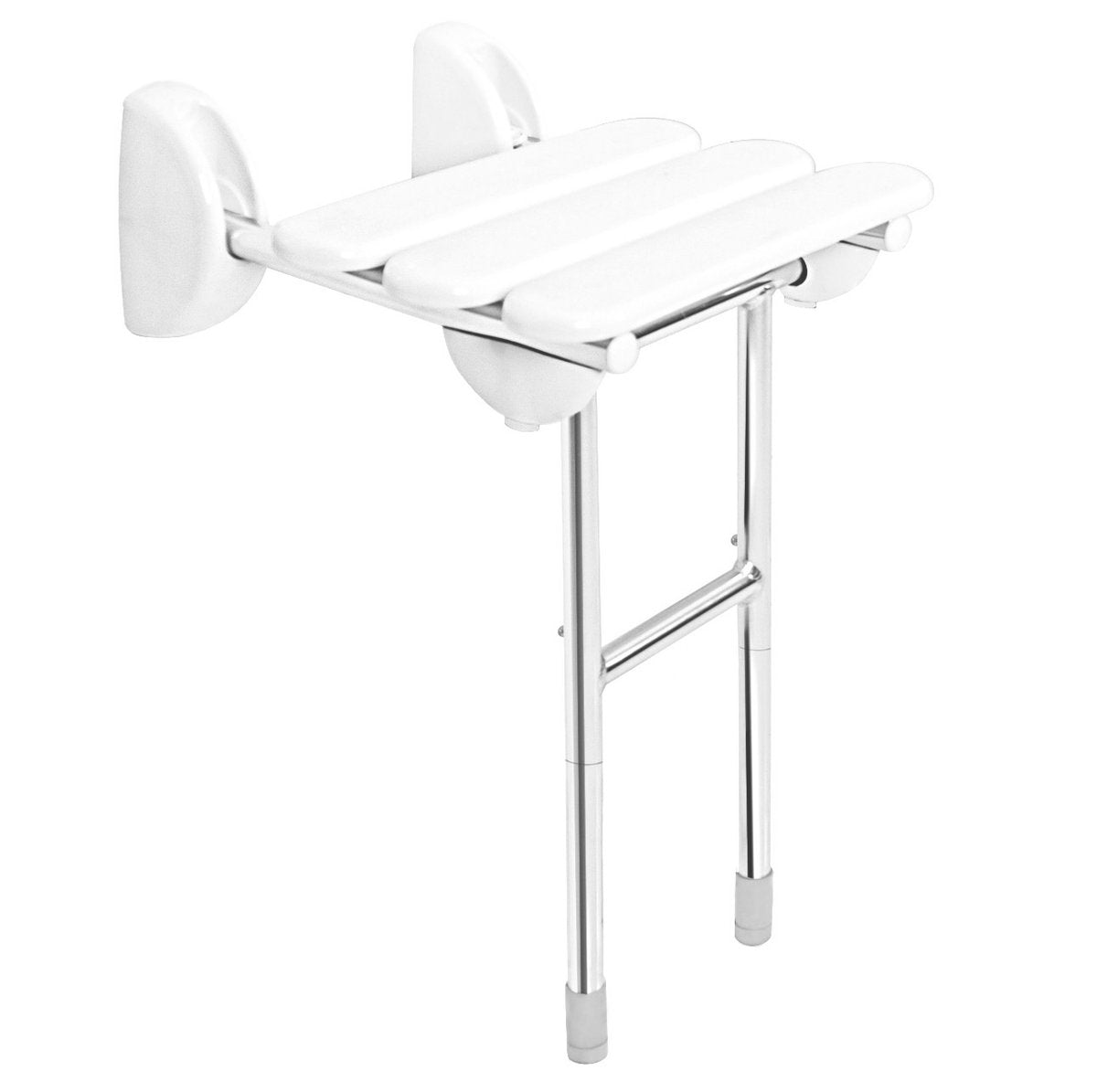 Ridder Handicap Opklapbaar Douchezitje Met Steun 38 X 36 Cm Wit Aluminium En Kunststof