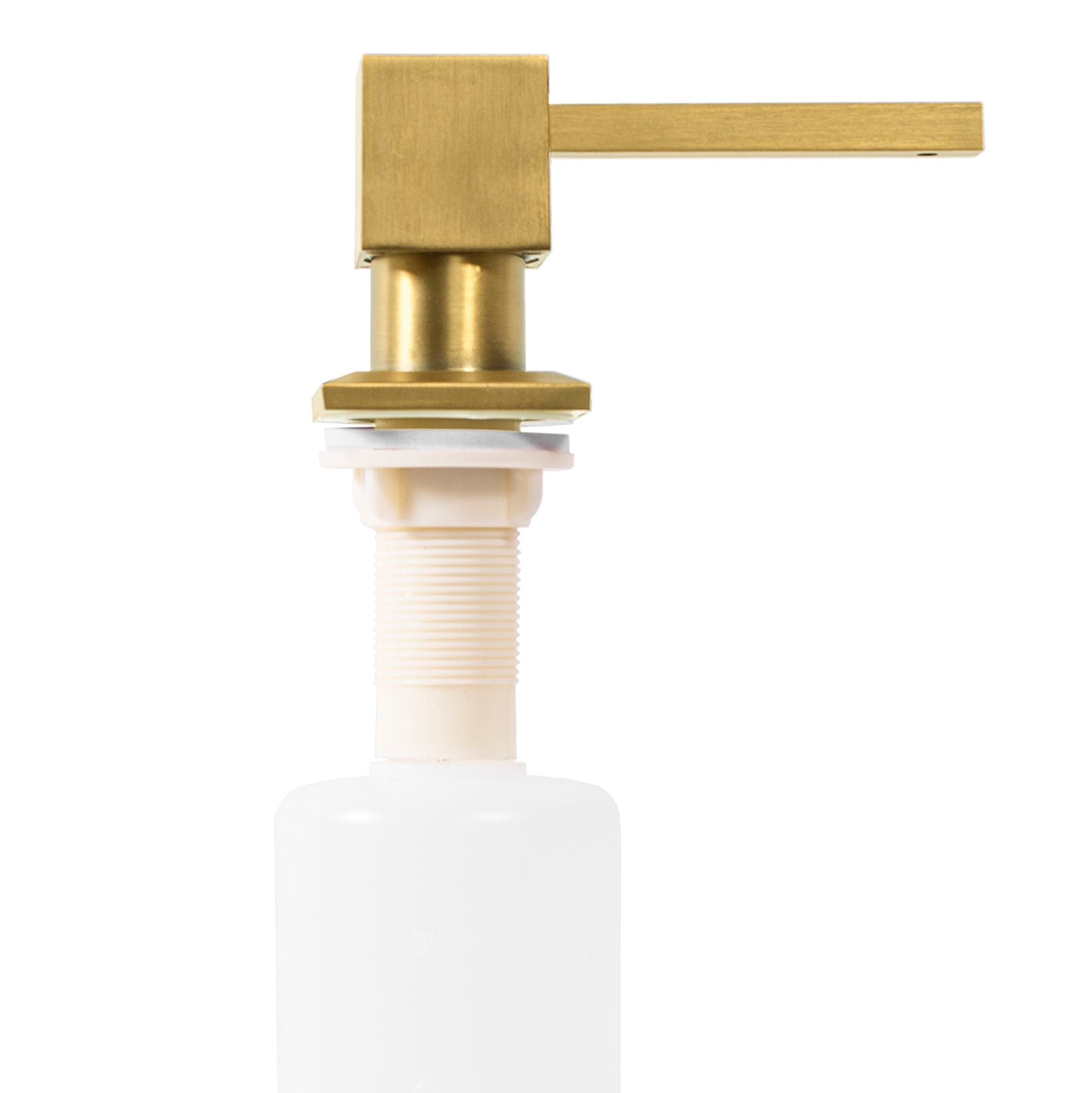 Gootsteen dispenser voor rea vloeistof, geborsteld gouden vierkant