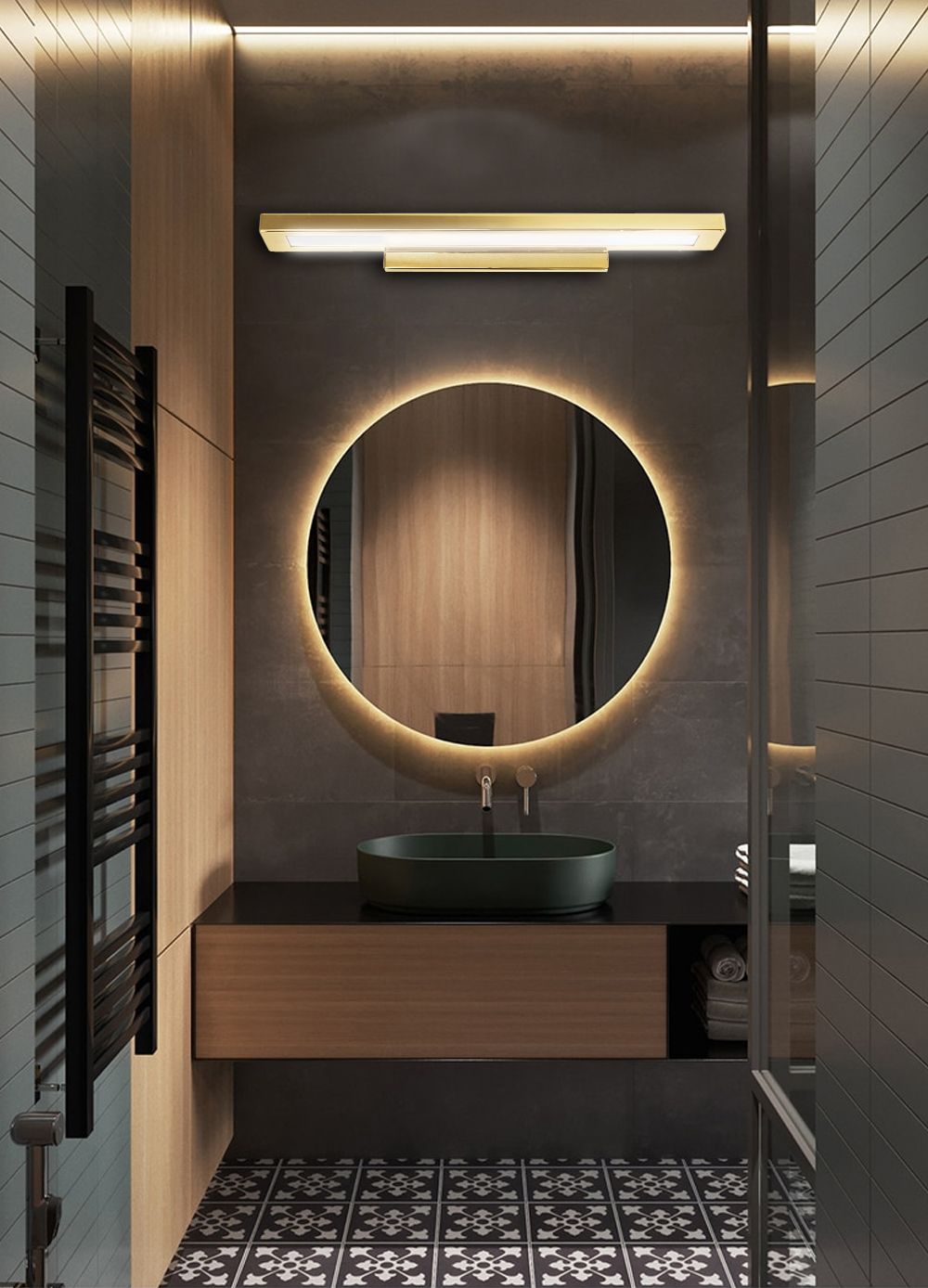 Led Goud 80cm Wandlalamp App838-1W