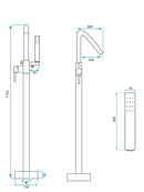 Vloeren badmengkraan Rea Aras Gold Brush - View 5