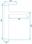 Wastafelkraan Rea Clif Gold Brush High - View 6