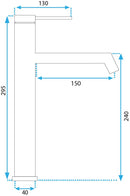 Wastafelkraan Rea Foss Brush Steel High - View 7