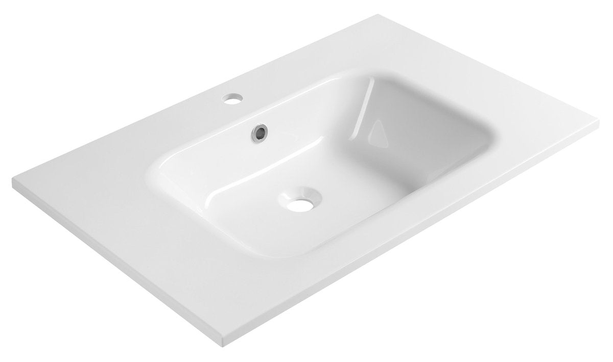 Sapho Meubelwastafel 80x50x15 Cm Gegoten Marmer Wit