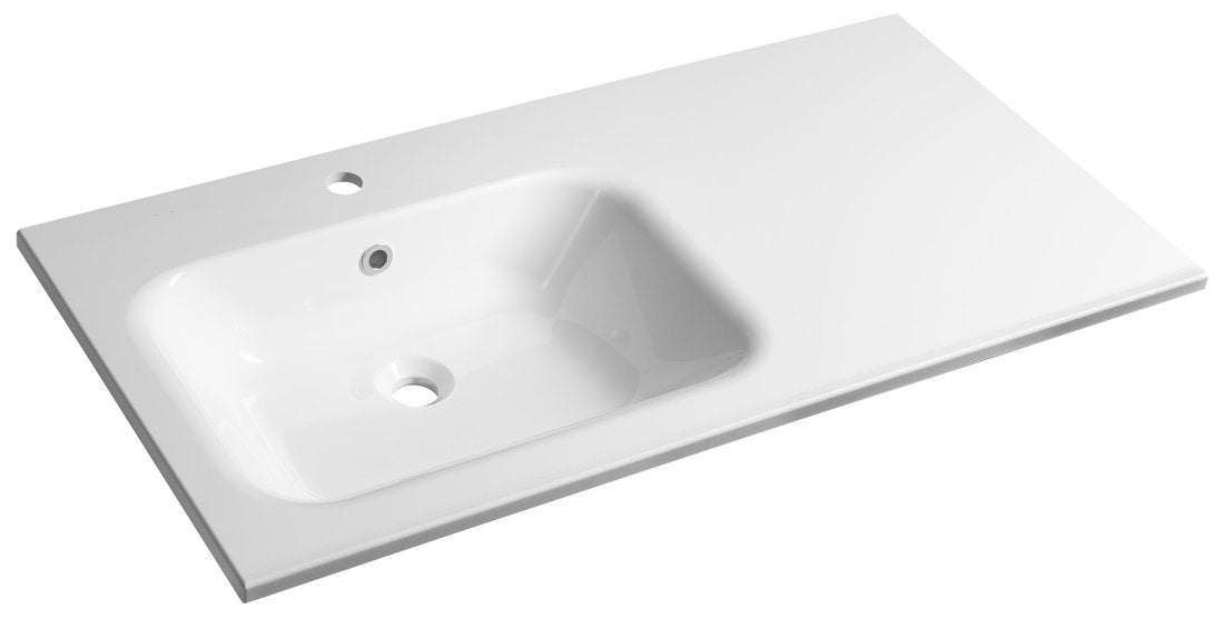 Sapho Meubelwastafel 100x50x15 Cm Gegoten Marmer Wit