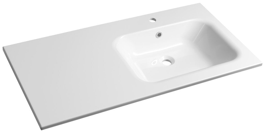 Sapho Meubelwastafel 100x50x15 Cm Gegoten Marmer Wit