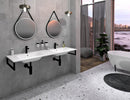 Sapho Meubelwastafel 160x50x15 Cm Gegoten Marmer Wit