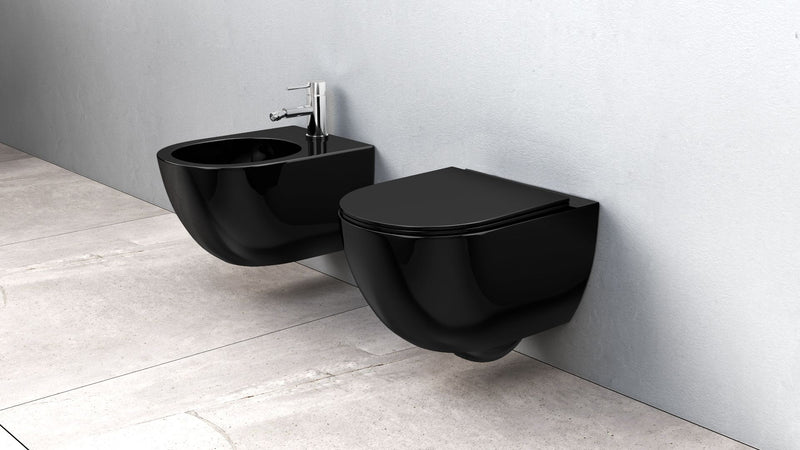 Hangende toilet Rea Carlo Mini Flat Black Shiny - View 2