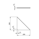 Abeline Rockstone Solid Surface Hoekplanchet Wit Mat 20x20 Cm - Maattekening