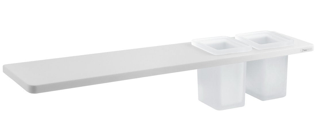 Abeline Rockstone Solid Surface Planchet Met 2 Bekers Wit Mat 50x10 Cm