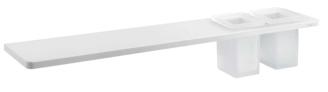 Abeline Rockstone Solid Surface Planchet Met 2 Bekers Wit Mat 60x10 Cm