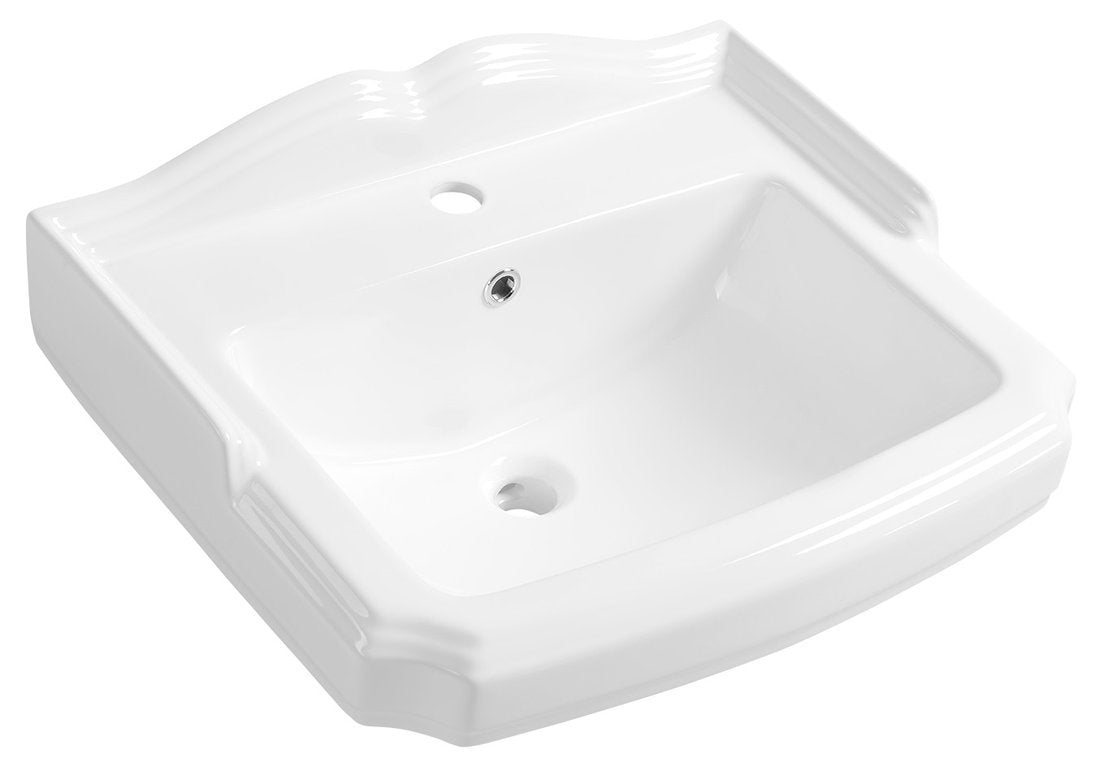 Aqualine ANTIK Retro Keramische Wastafel, 58x47 cm, wit