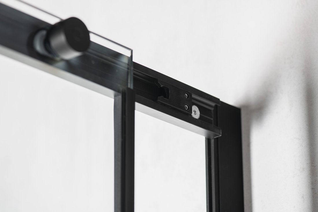Altis Nis Schuifdeur 1370-1410mm, Helder Glas, Zwart profiel