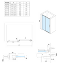 Altis Nis Schuifdeur 1570-1610 mm, Helder Glas, Zwart profiel