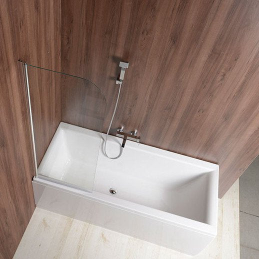 Aqualine Badscherm Vilma 600x1400 Mm Chroom Helder Glas afbeelding 1