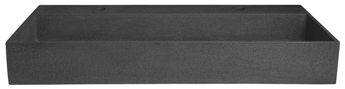 Sapho Dubbele Betonnen Meubelwastafel 96 X 44 X 13 Cm Zwart Graniet - afbeelding 7