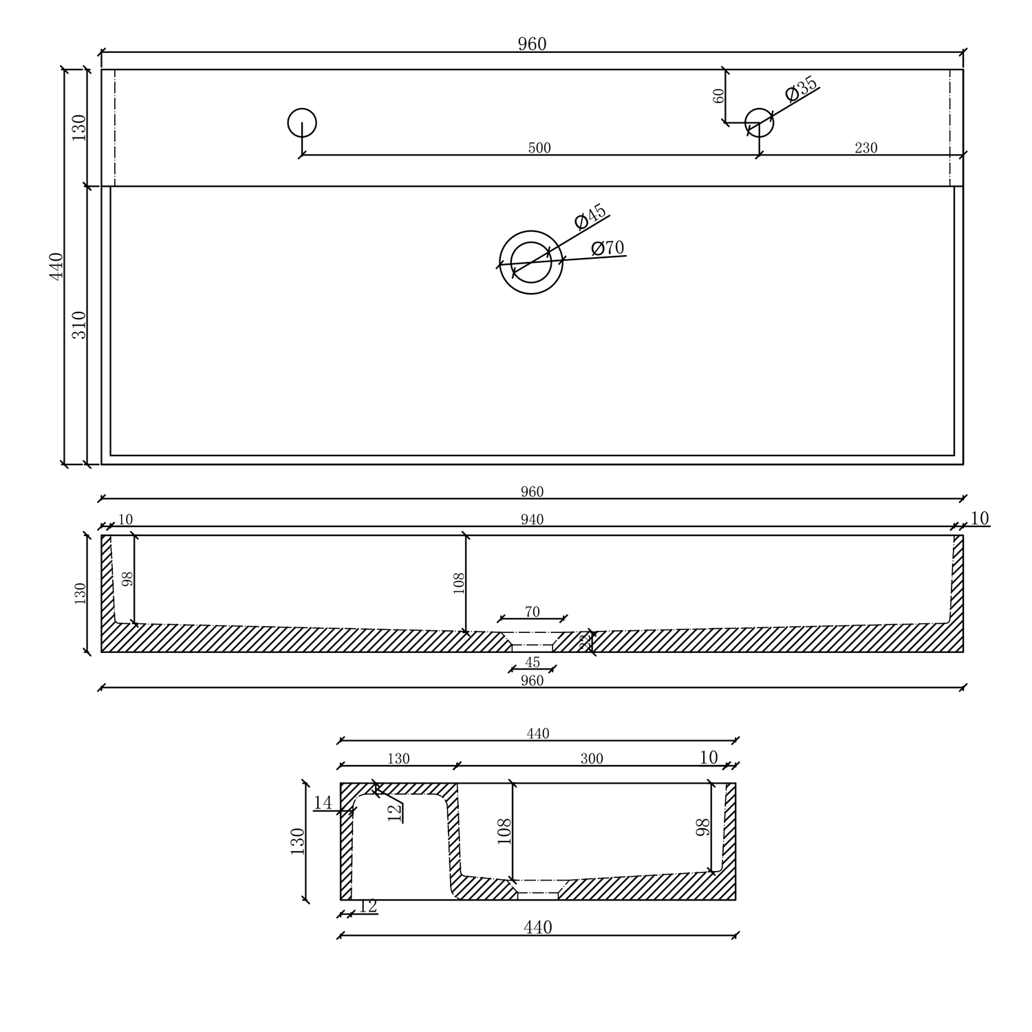 Sapho Dubbele Betonnen Meubelwastafel 96 X 44 X 13 Cm Zwart Graniet - afbeelding 8