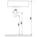Amarok Toiletfontein Gegoten Marmer 40x22cm Rechts Wit - Maattekening 11