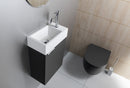 Amarok Toiletfontein Gegoten Marmer 40x22cm Rechts Wit - Afbeelding 3