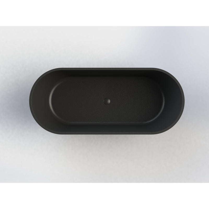Pinto back to wall ligbad 180*80 mat zwart – mat zwart